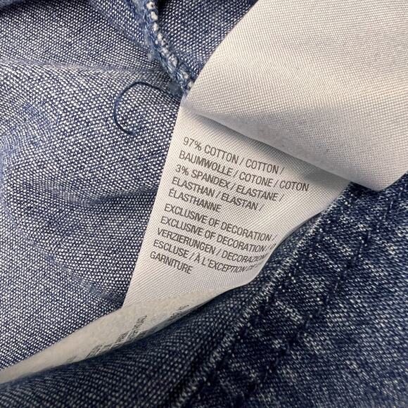 Quacker Factory Denim Shirt Womens 3x Blue Autumn Embroidered Top Fall - Picture 7 of 10